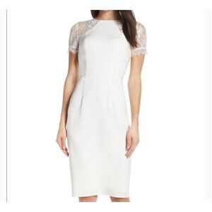 NEW White Nordstrom Chi Chi London Lace Midi Formal Dress 12